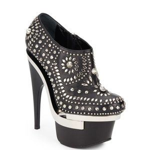 Versace Studded Leather Floating Platform Bootie